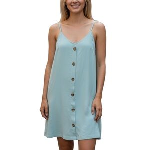 Elegant Blue Button-Down Sleep Dress